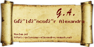 Gölöncsér Alexandra névjegykártya